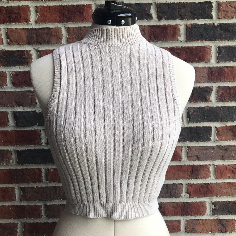 Cropped High Neck Sweater